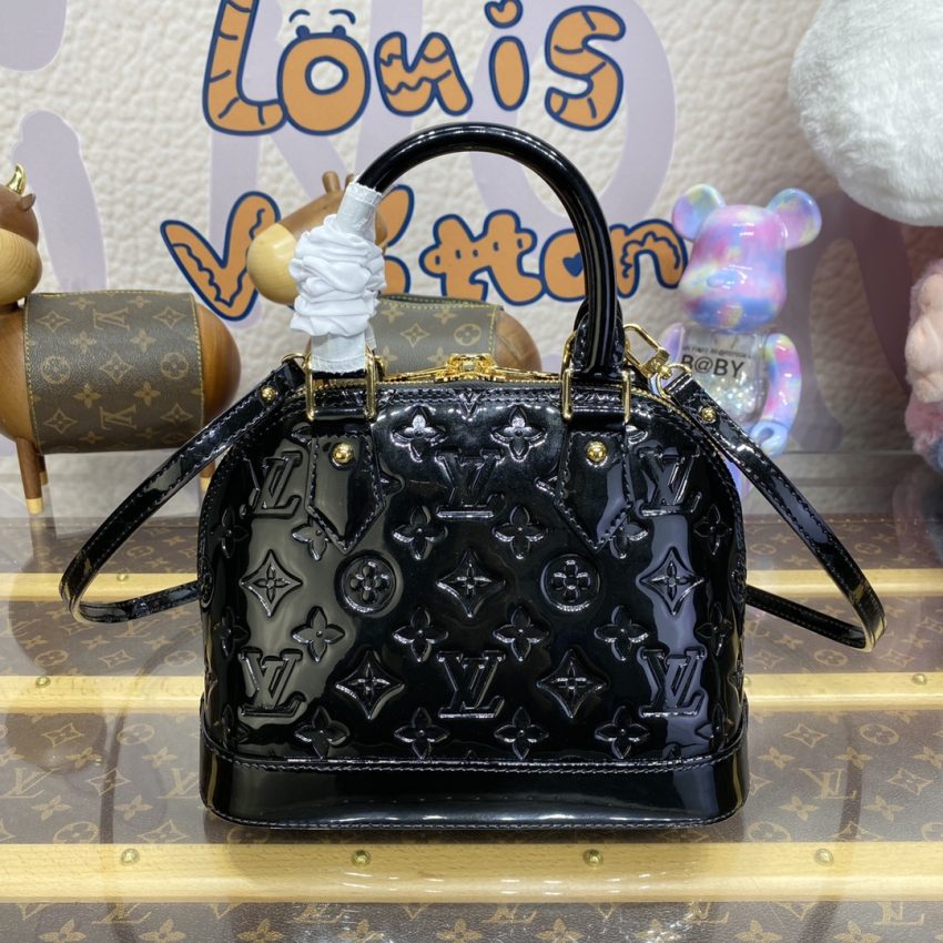 Replica Louis Vuitton Alma Bb Black Patent