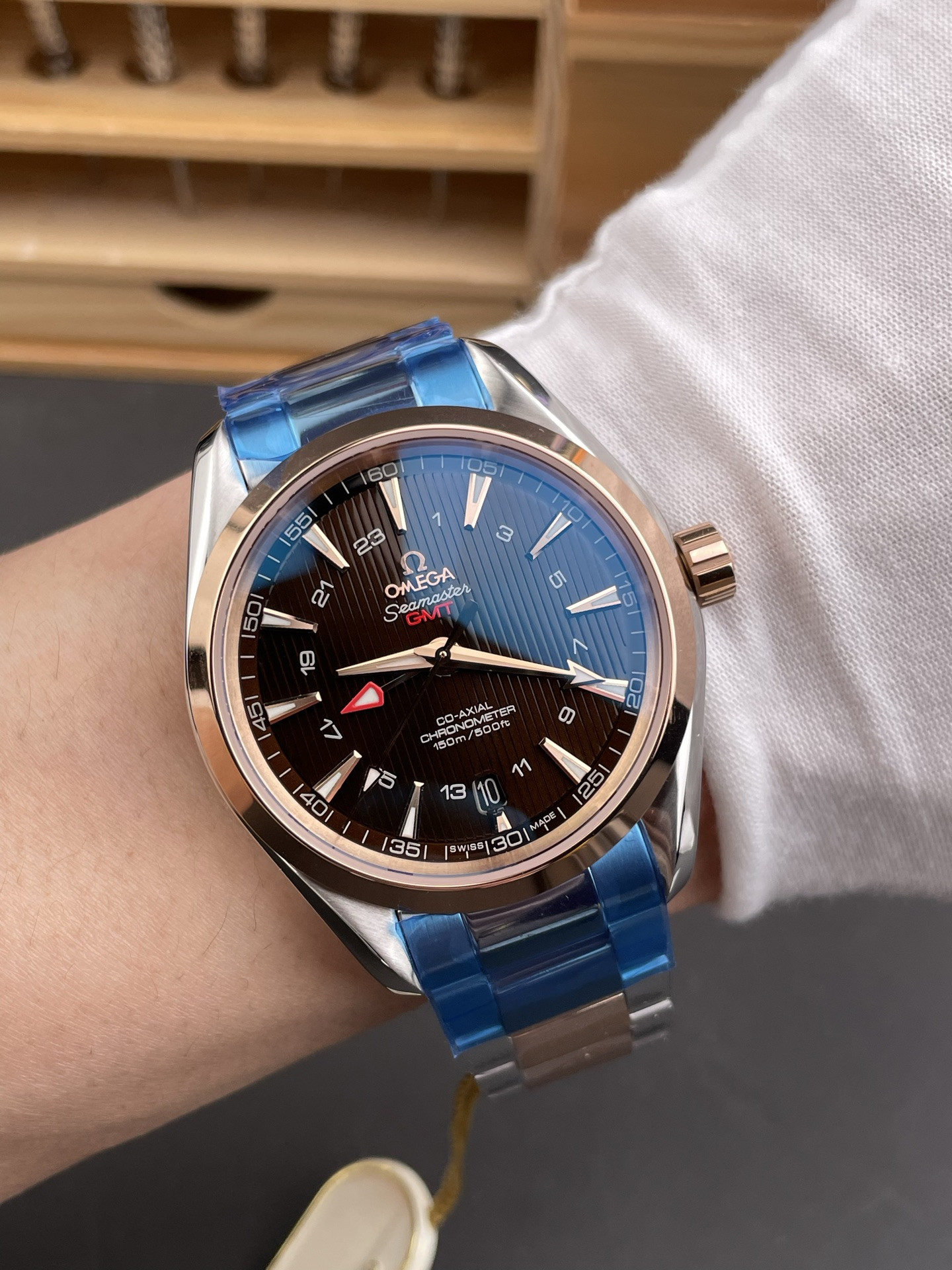 Two-Tone Rose Gold Seamaster 150, GMT Brown Dial