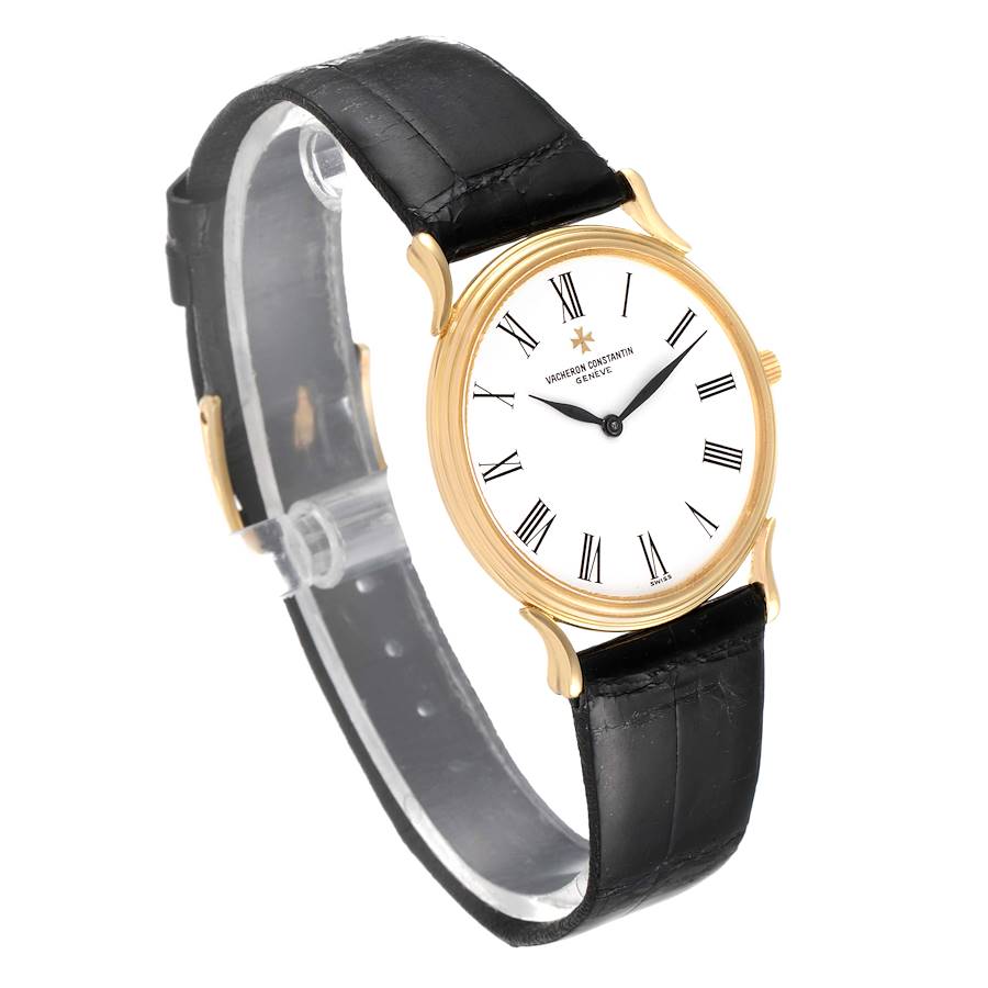 Vacheron Constantin 18K Yellow Gold Ultra Thin White Dial Mens Watch 33216