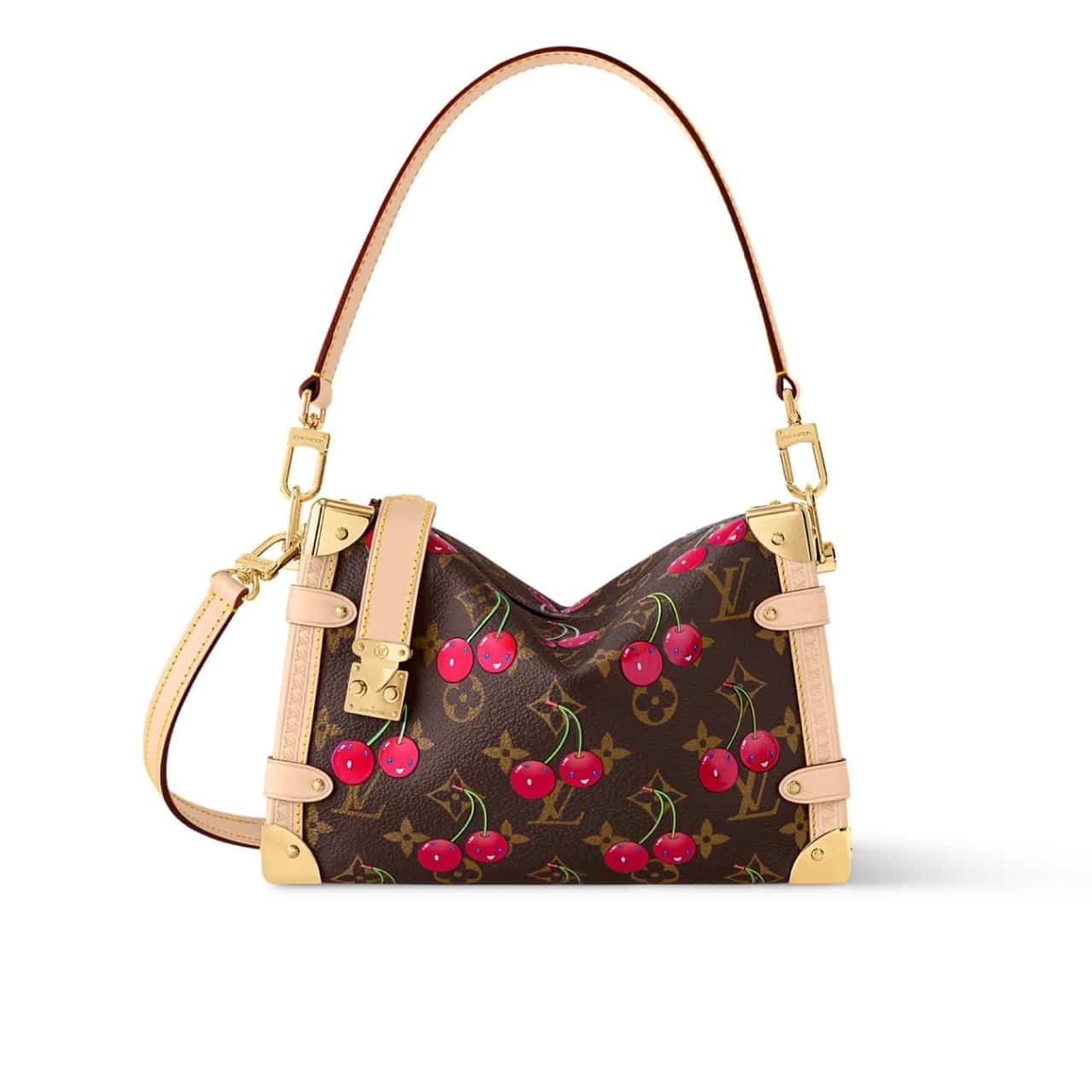 Louis Vuitton X Takashi Murakami Monogram Cerise Side Trunk MM 21cm Brown M14278
