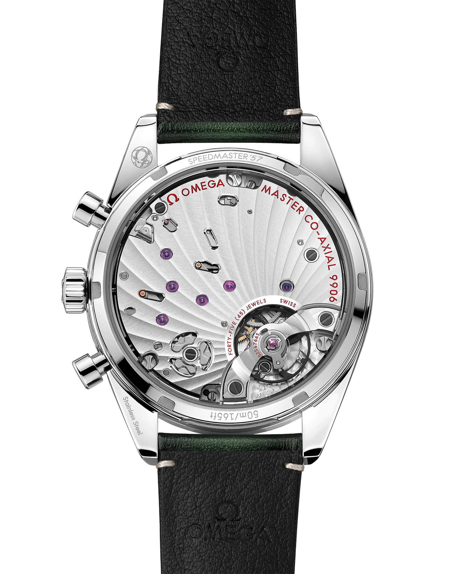 Speedmaster '57 40.5 mm, steel on leather strap 332.10.41.51.03.001