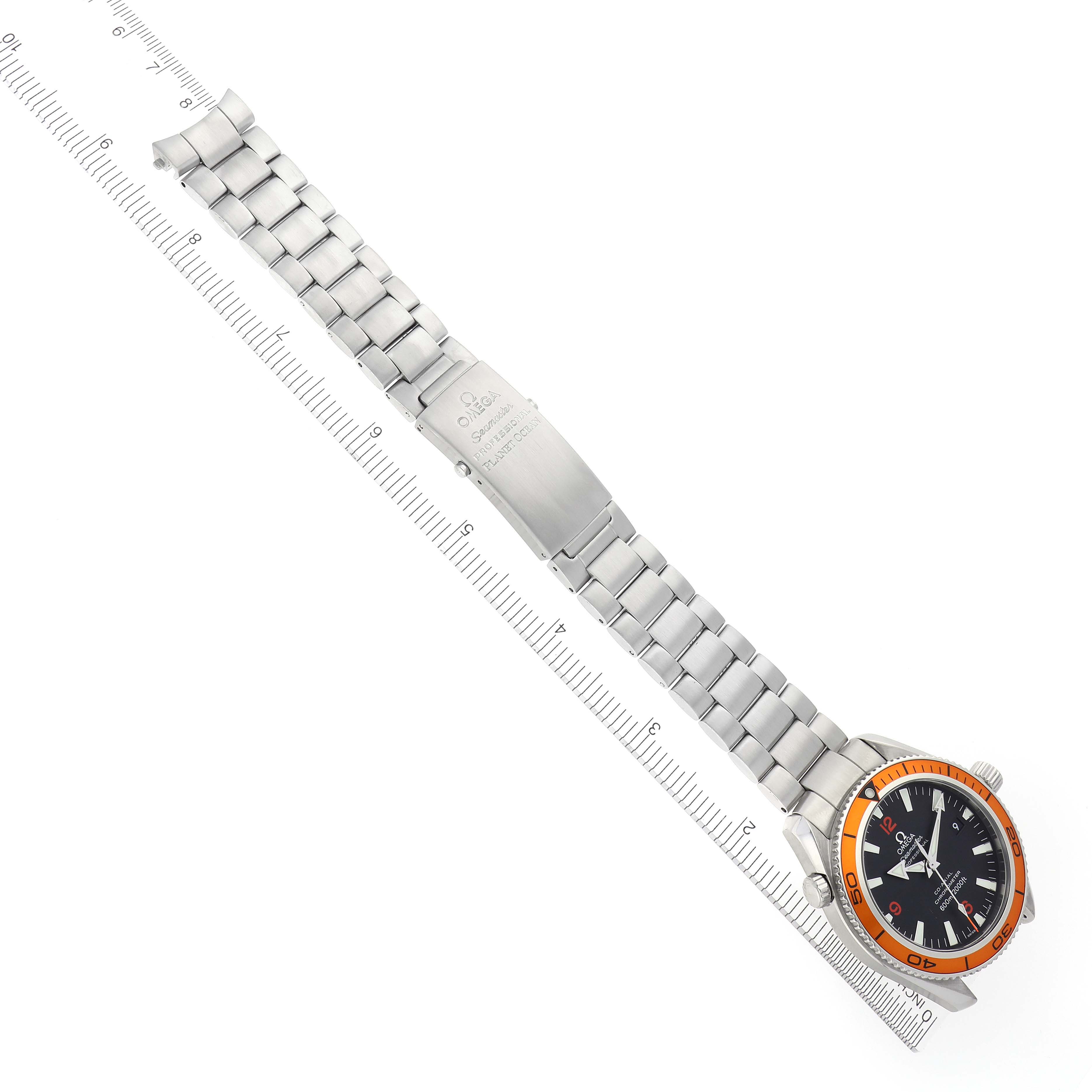 Omega Seamaster Planet Ocean Orange Bezel Steel Mens Watch 42.0 MM 2209.50.00 Card
