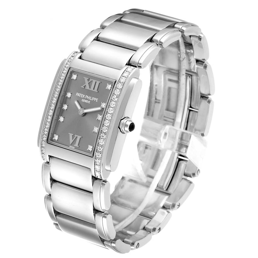 Patek Philippe Twenty-4 Grey Diamond Dial Steel Ladies Watch 4910