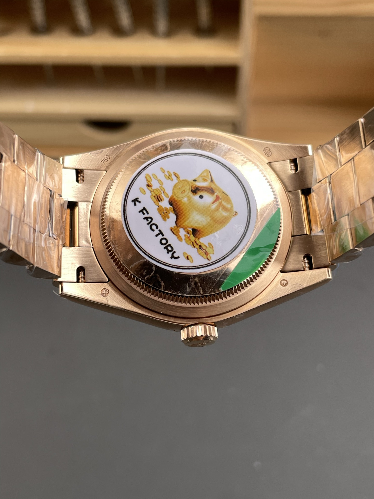 Rose Gold Blue-Green Dial Day-Date