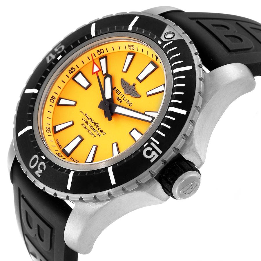 Breitling Superocean Yellow Dial Titanium Mens Watch E17369