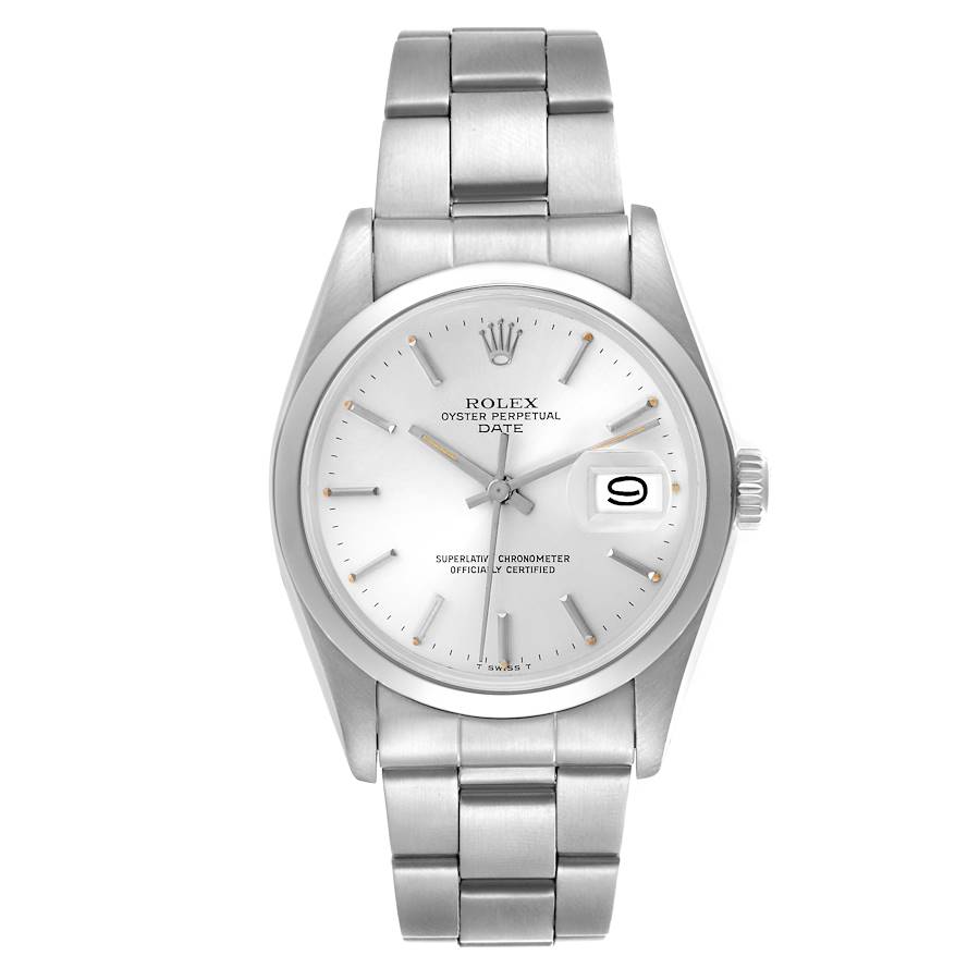 Rolex Date Silver Dial Steel Vintage Mens Watch 1500