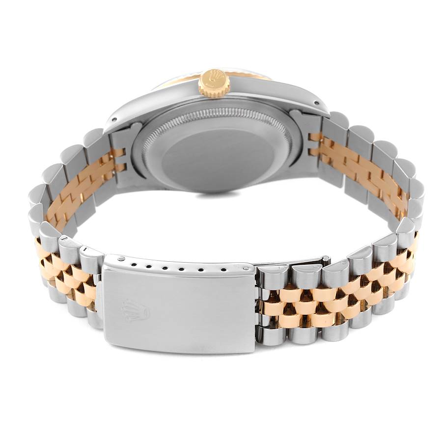 Rolex Datejust Steel Yellow Gold Champagne Linen Dial Mens Watch 16233