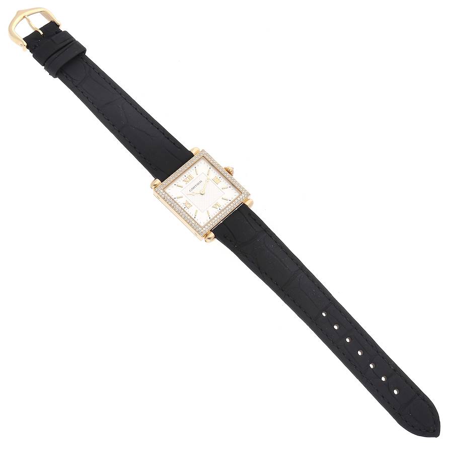 Cartier Tank Obus 18k Yellow Gold Diamond Ladies Watch WB800351