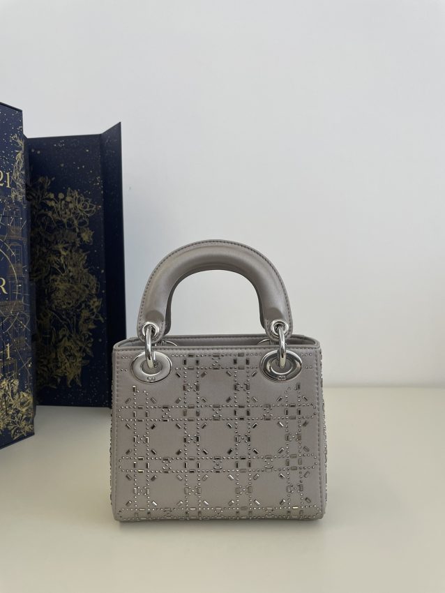 Replica Lady Dior Mini Satin Grey