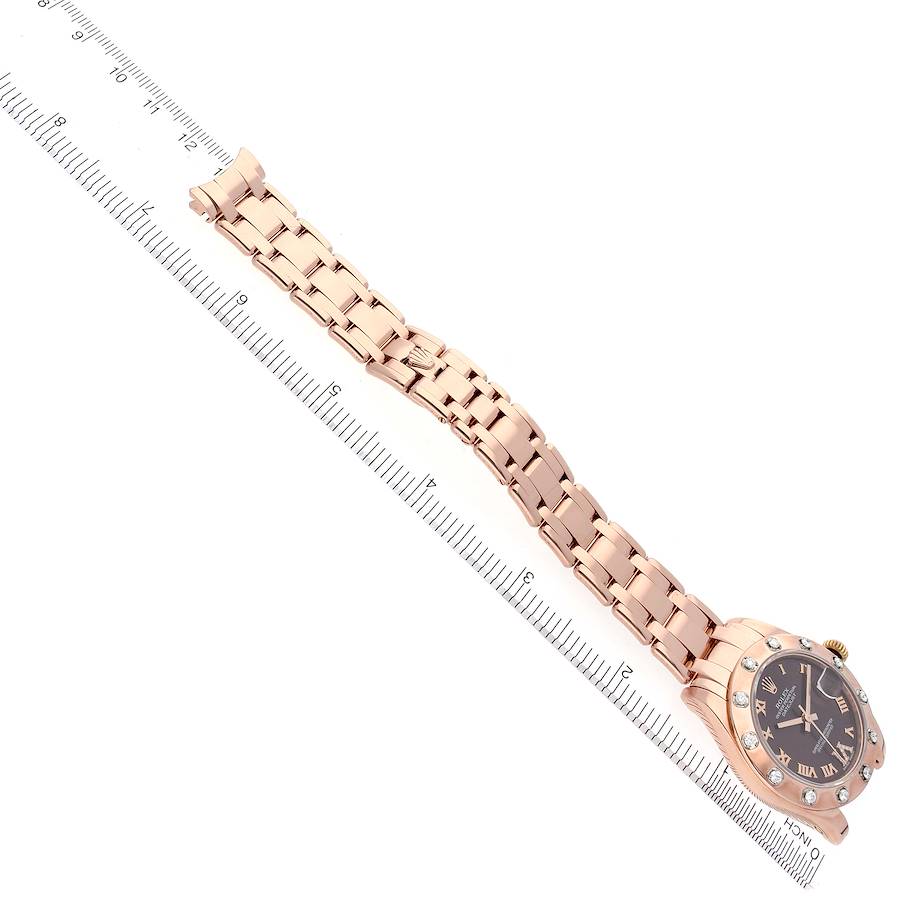 Rolex Pearlmaster Chocolate Dial Rose Gold Diamond Ladies Watch 81315