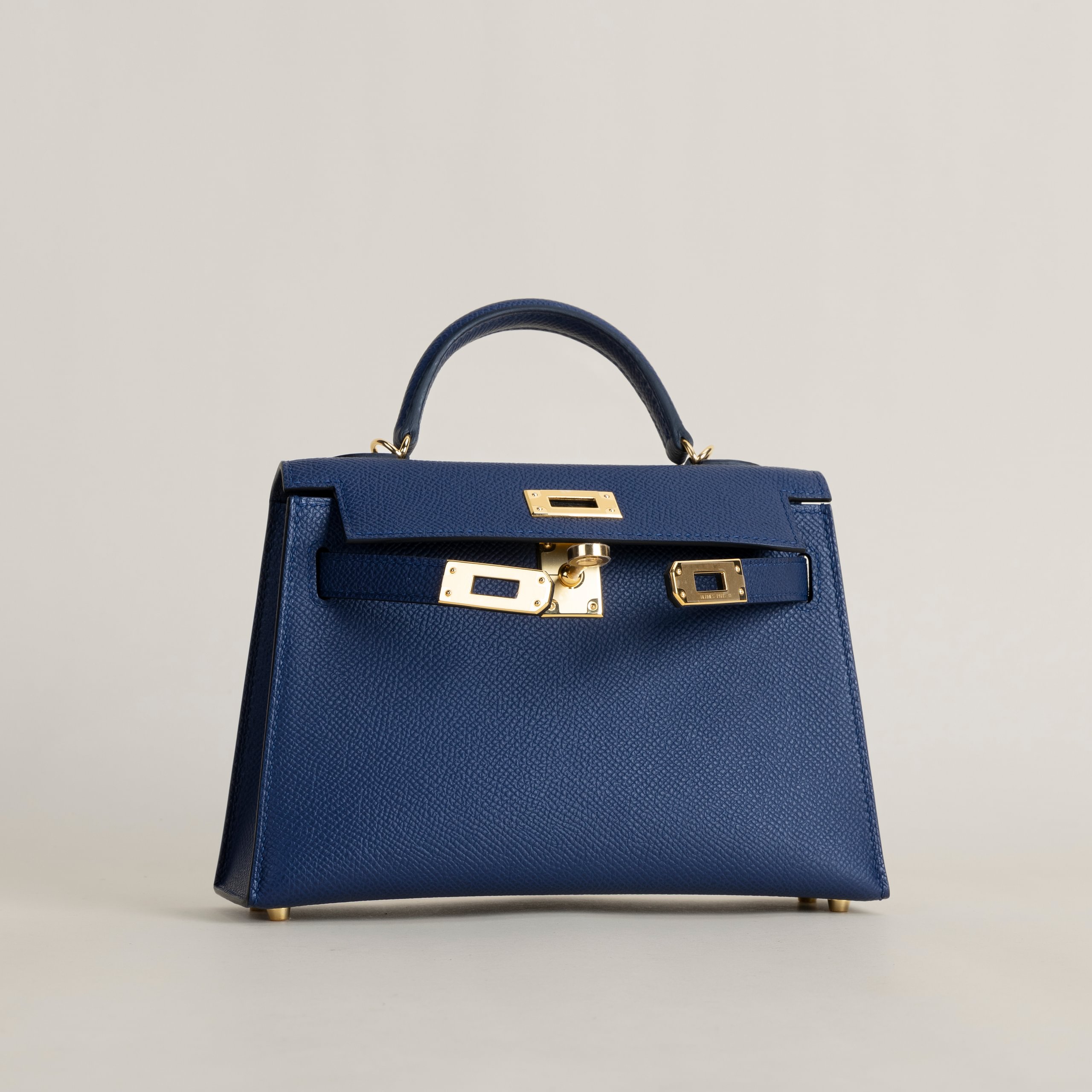 Kelly mini 2 epsom bleu saphir GHW