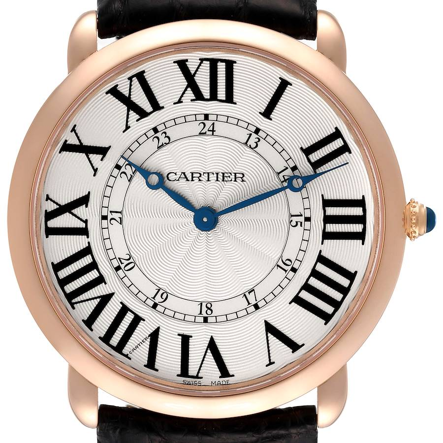 Cartier Ronde Louis Rose Gold Silver Dial Mens Watch W6801004