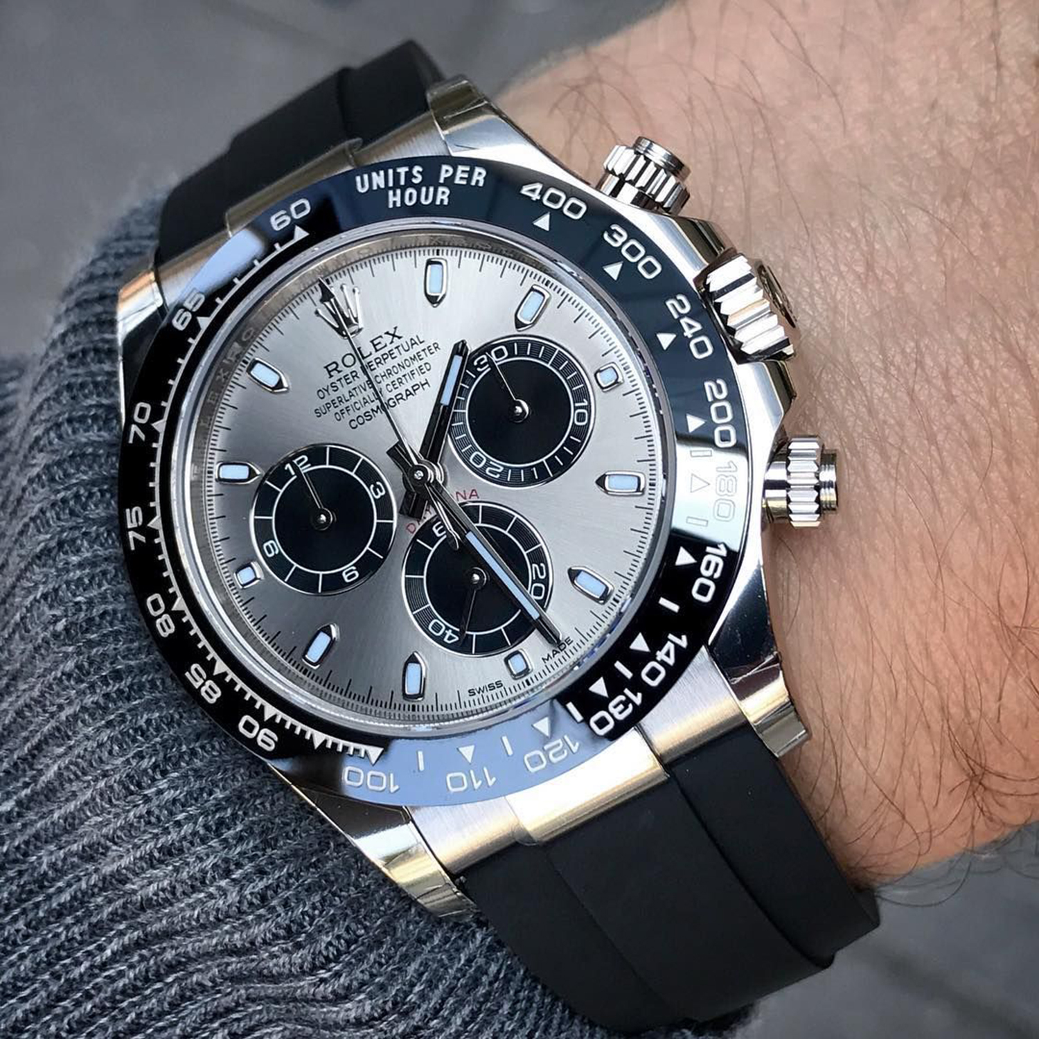 ??Limited Time Offer -Rolex Daytona White Gold Steel Grey Dial Oysterflex Strap 116519ln-0027