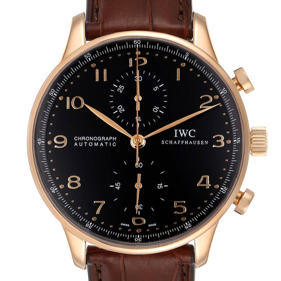 IWC Portuguese Chrono Automatic 18k Rose Gold Mens Watch IW371482
