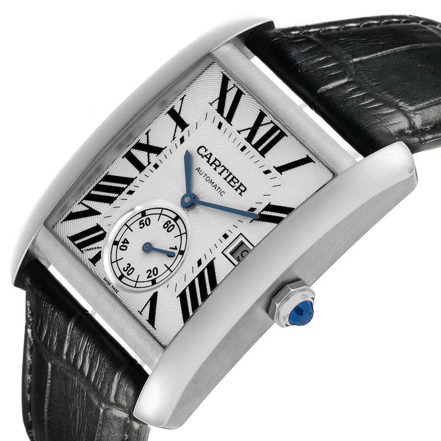 Cartier Tank MC Silver Dial Steel Mens Watch W5330003