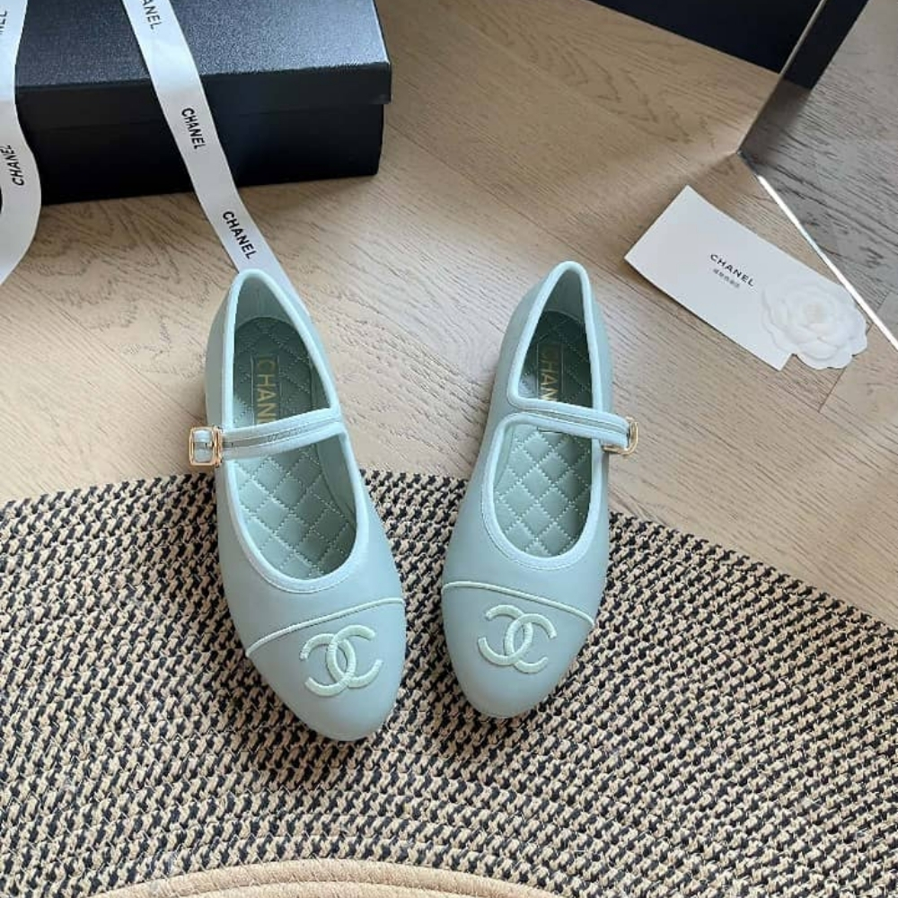 Chanel Mary Jane Ballet Flat Light Blue