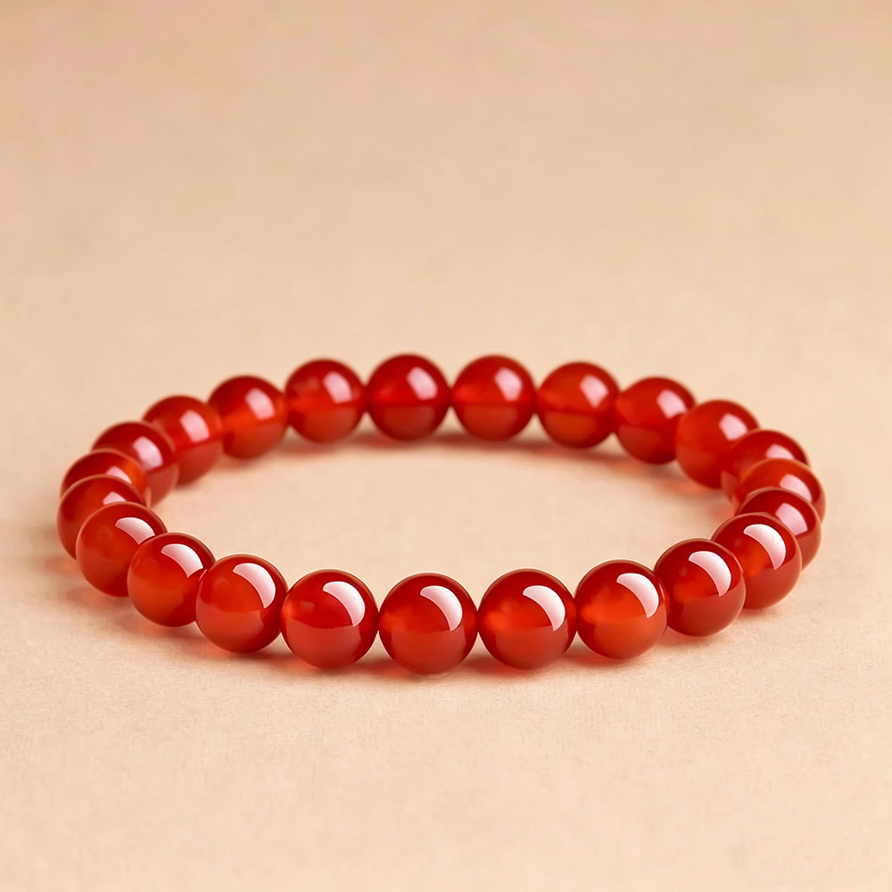 GemVibra Red Agate Talisman Bracelet – Warm Vitality & Protection