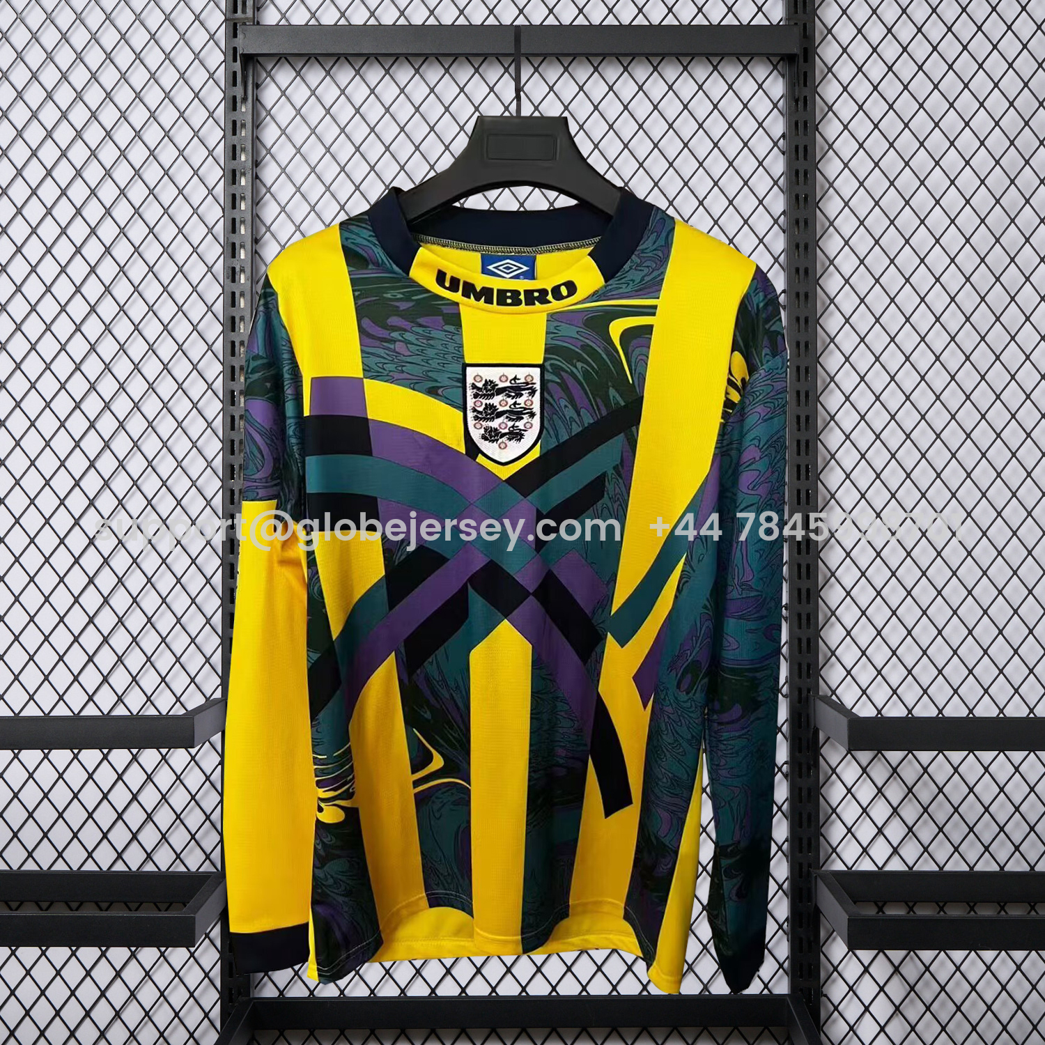 Retro England 1995 Yellow Goalkeeper Long Sleeve Jersey