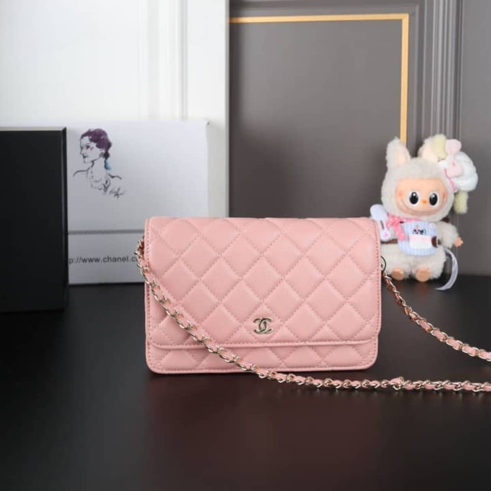 Chanel Classic Wallet On Chain Gold Light Pink 19Cm Ap0250 Y33352 Ng120