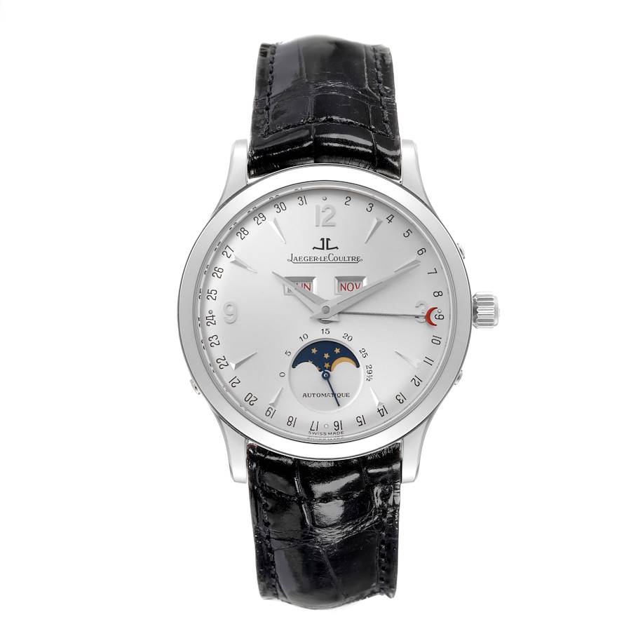 Jaeger LeCoultre Master Control Moon Steel Mens Watch 140.8.98.S Q143842A