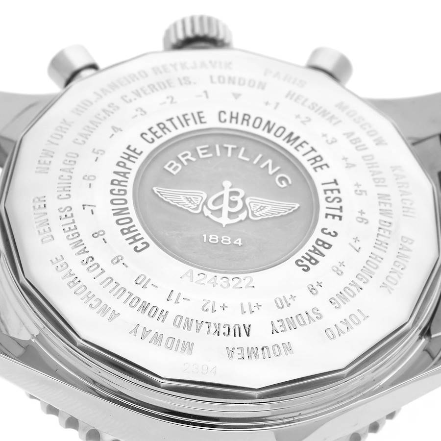 Breitling Navitimer World Black Dial Steel Mens Watch A24322