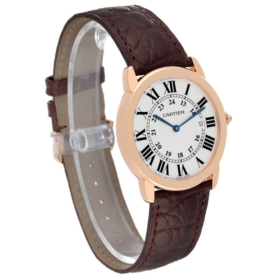 Cartier Ronde Solo Large Rose Gold Steel Mens Watch W6701008 Card
