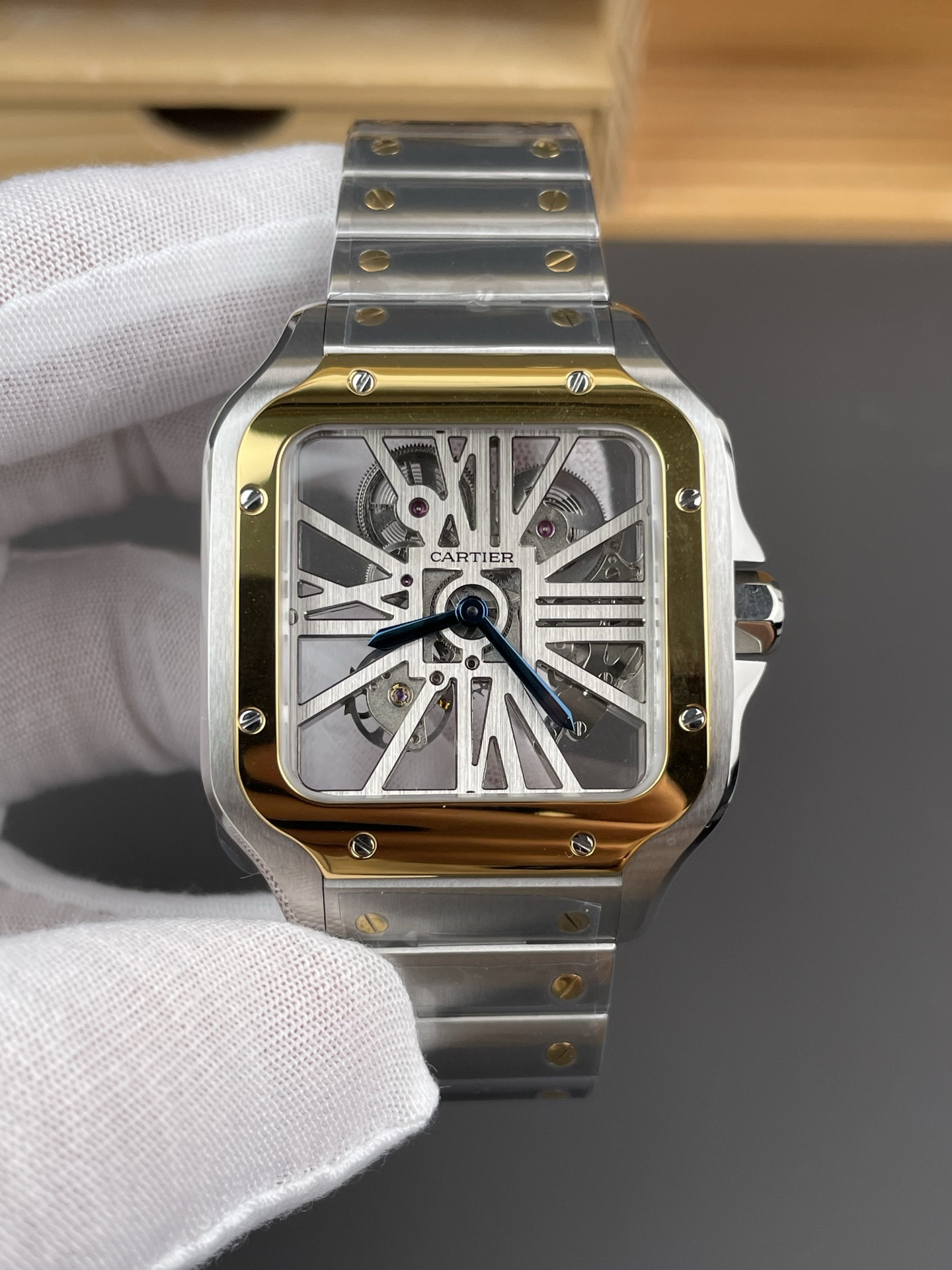 Santos de Cartier Skeleton Series Two-Tone V2 Version