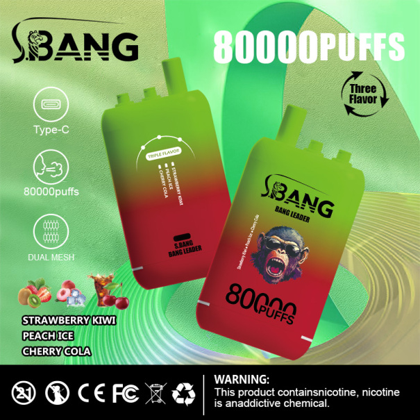 Bang Leader 80K Puffs 3-in-1 Prefilled Vape Device - 3 Flavours, Rechargeable, 850mAh