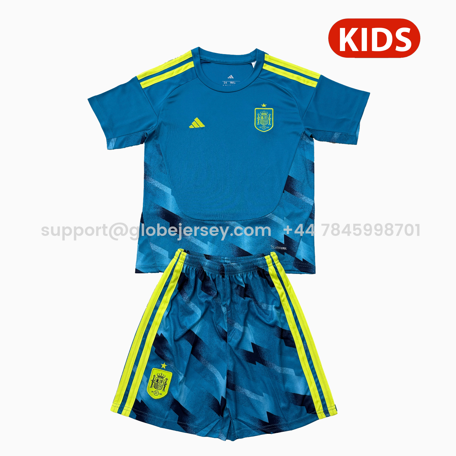 Spain 2026 Lake Blue Goalkeeper Kids Kit