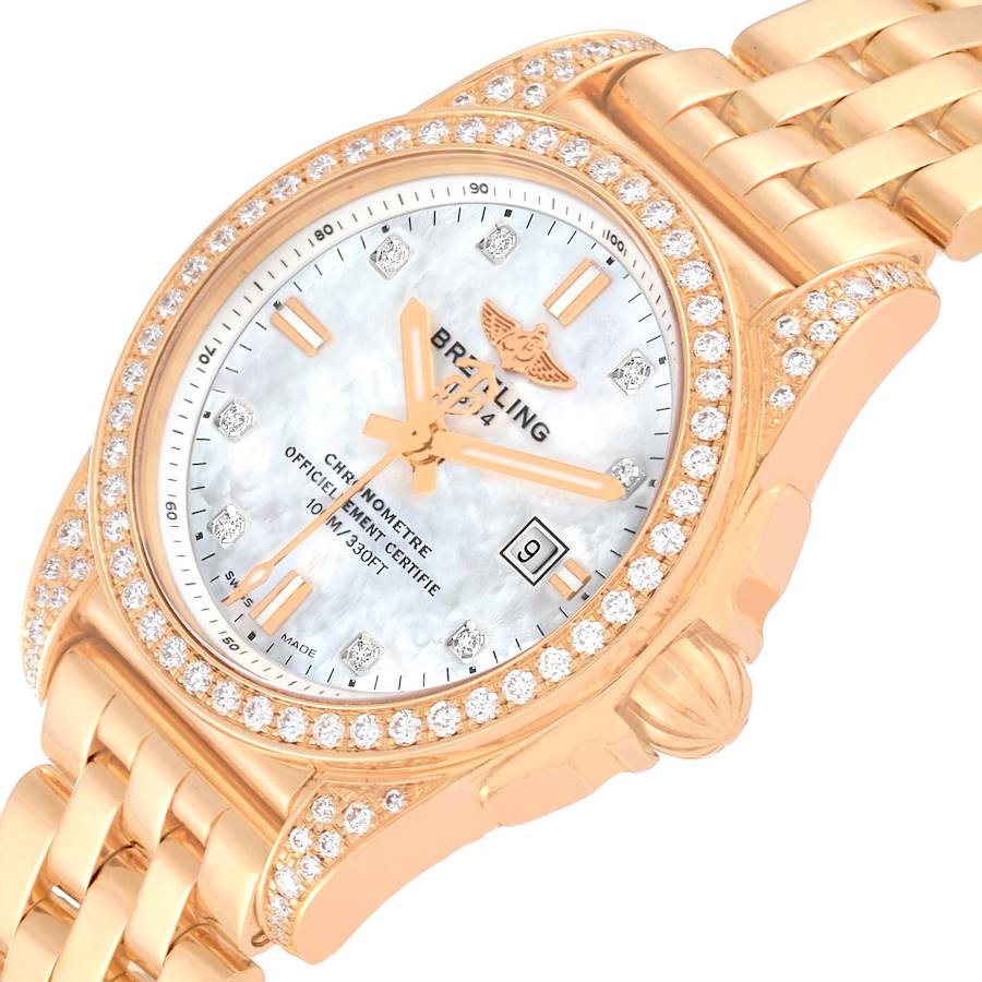 Breitling Galactic 29 Mother of Pearl Dial Rose Gold Diamond Ladies Watch H72348