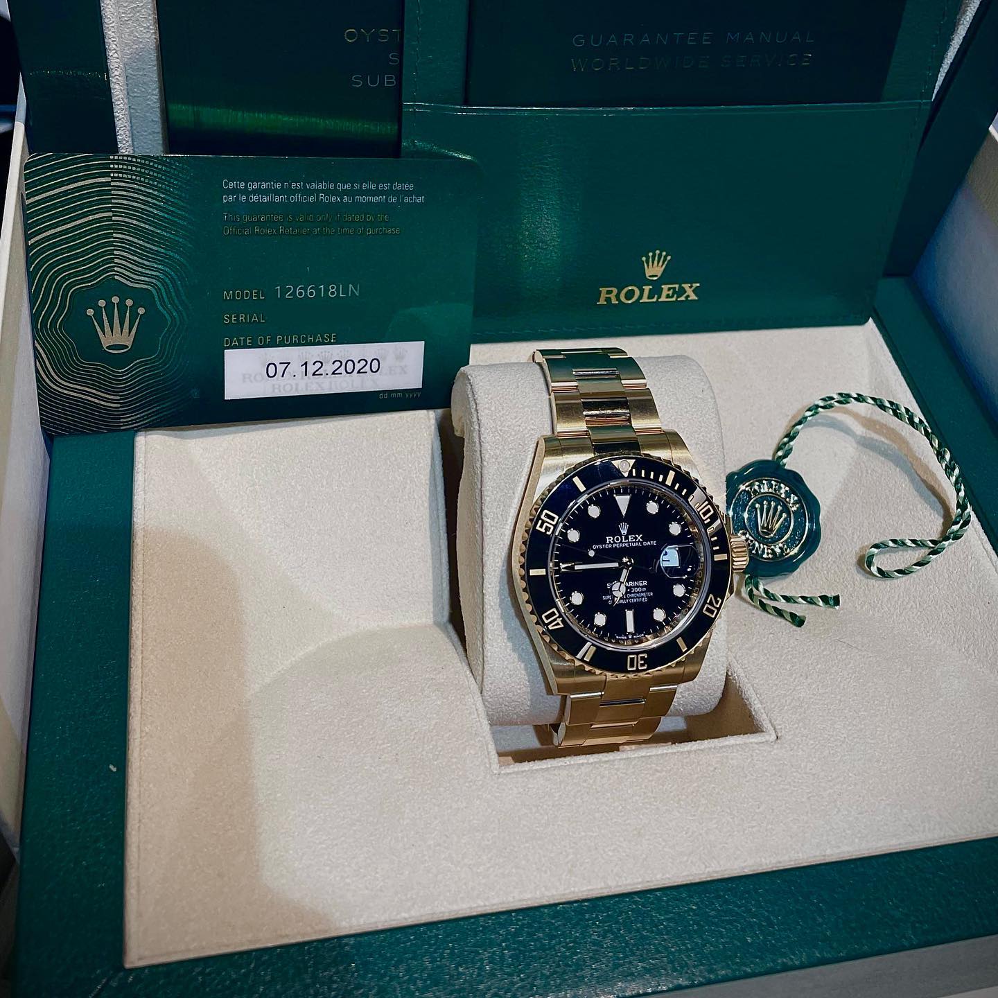 Rolex Perpetual Submariner m126618ln Series New