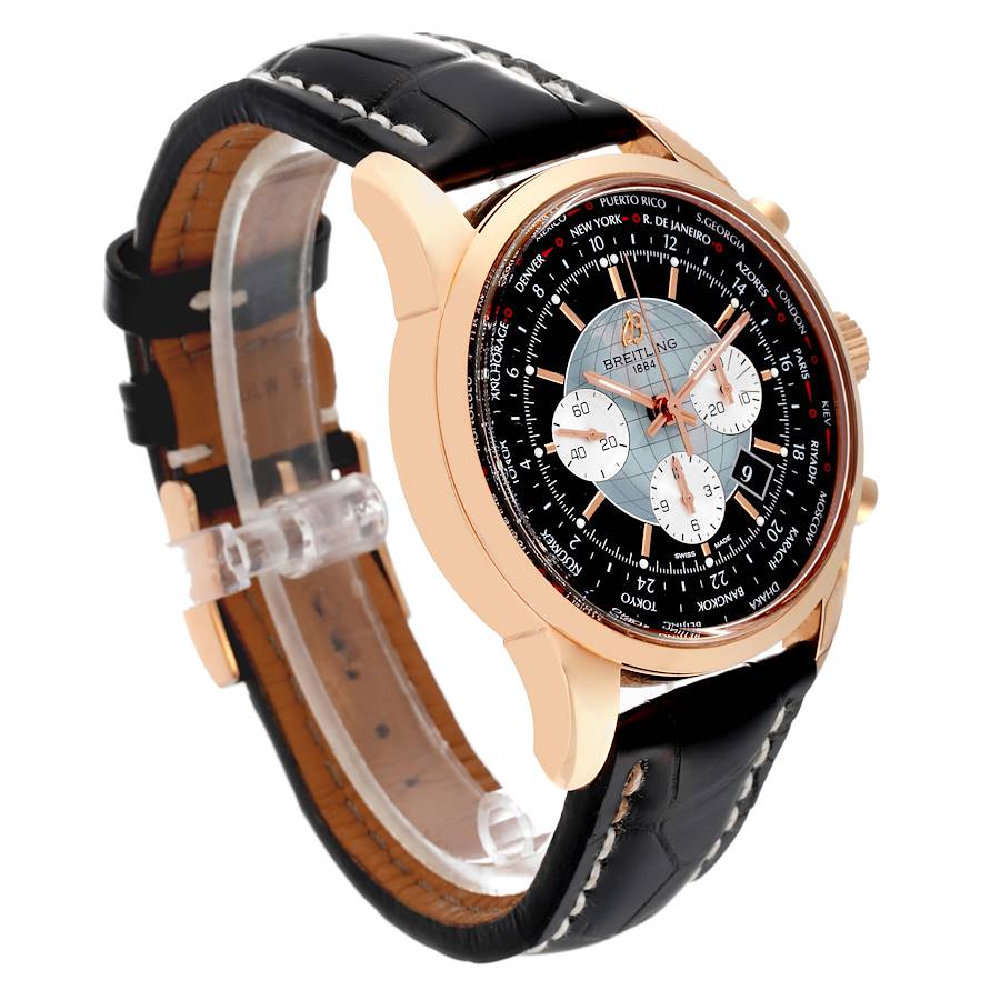 Breitling Transocean Chronograph Unitime Rose Gold Watch RB0510