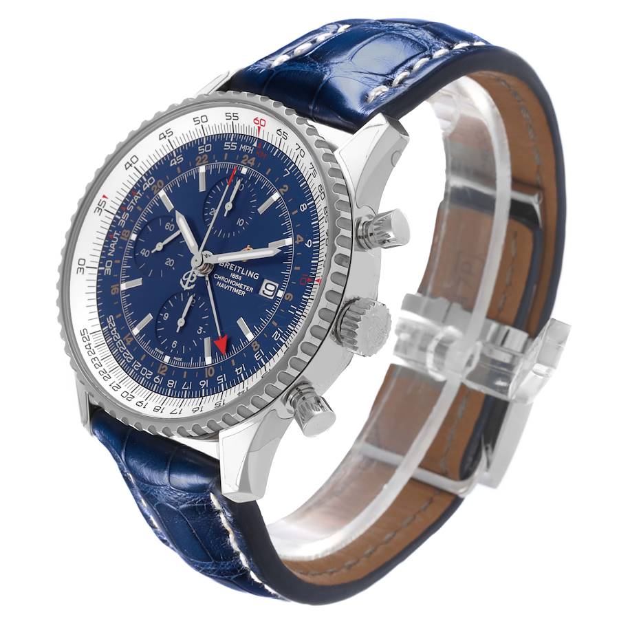 Breitling Navitimer GMT Blue Dial Steel Mens Watch A24322