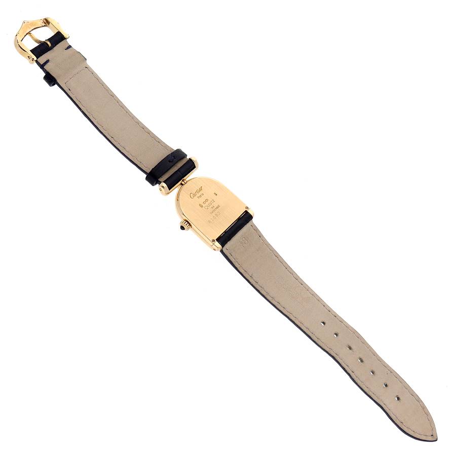 Cartier Cloche Calandre Yellow Gold Silver Dial Ladies Watch 81082