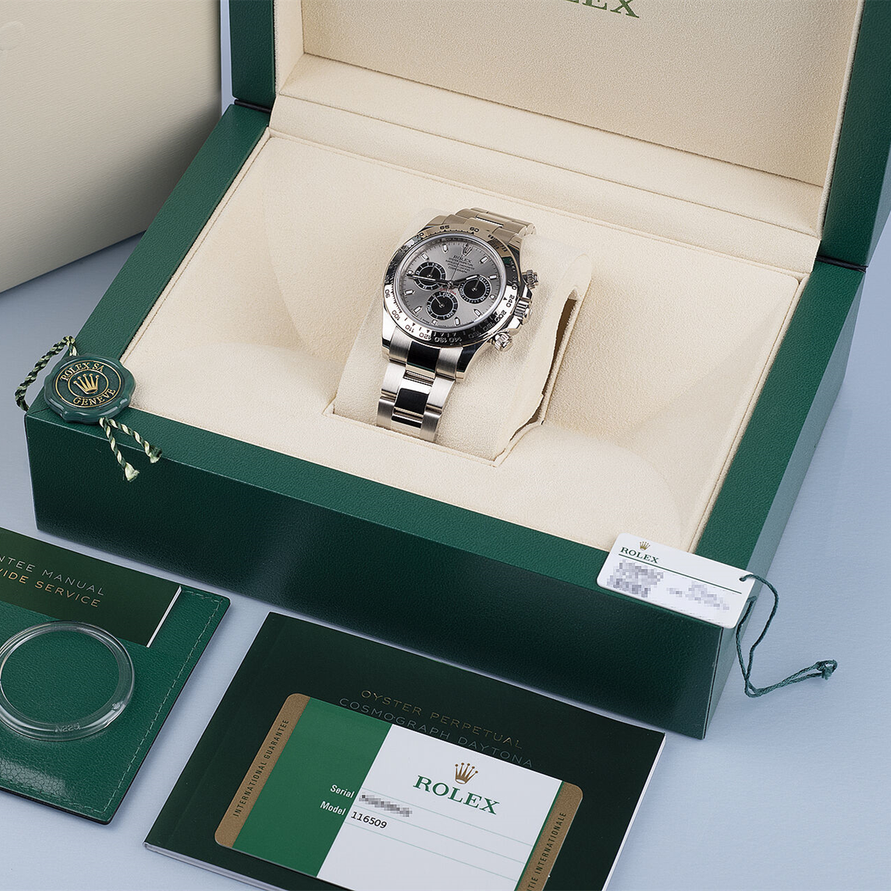 Rollie-The Crown COSMOGRAPH DAYTONA WHITE GOLD "GHOST" GREY DIAL / BLUE DIAL 116509