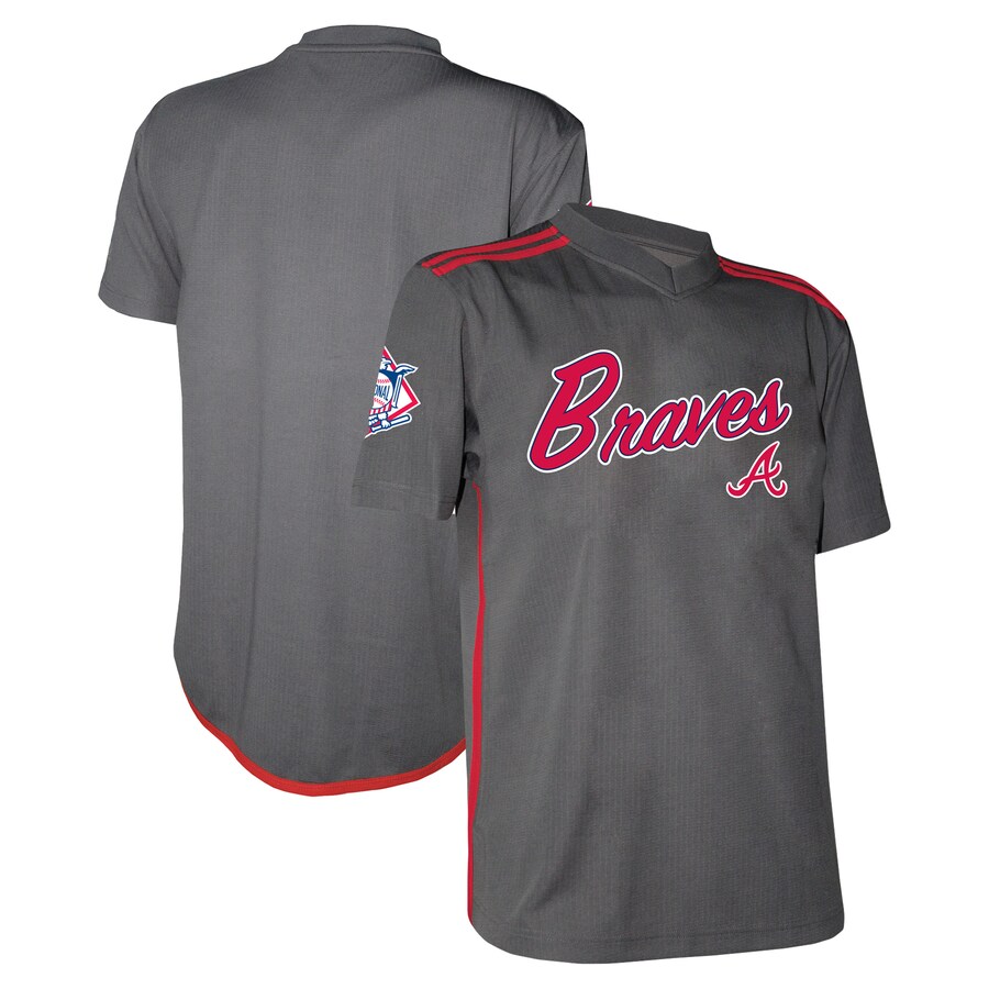 Atlanta Braves Stitches Youth Team V-Neck Jersey Charcoal