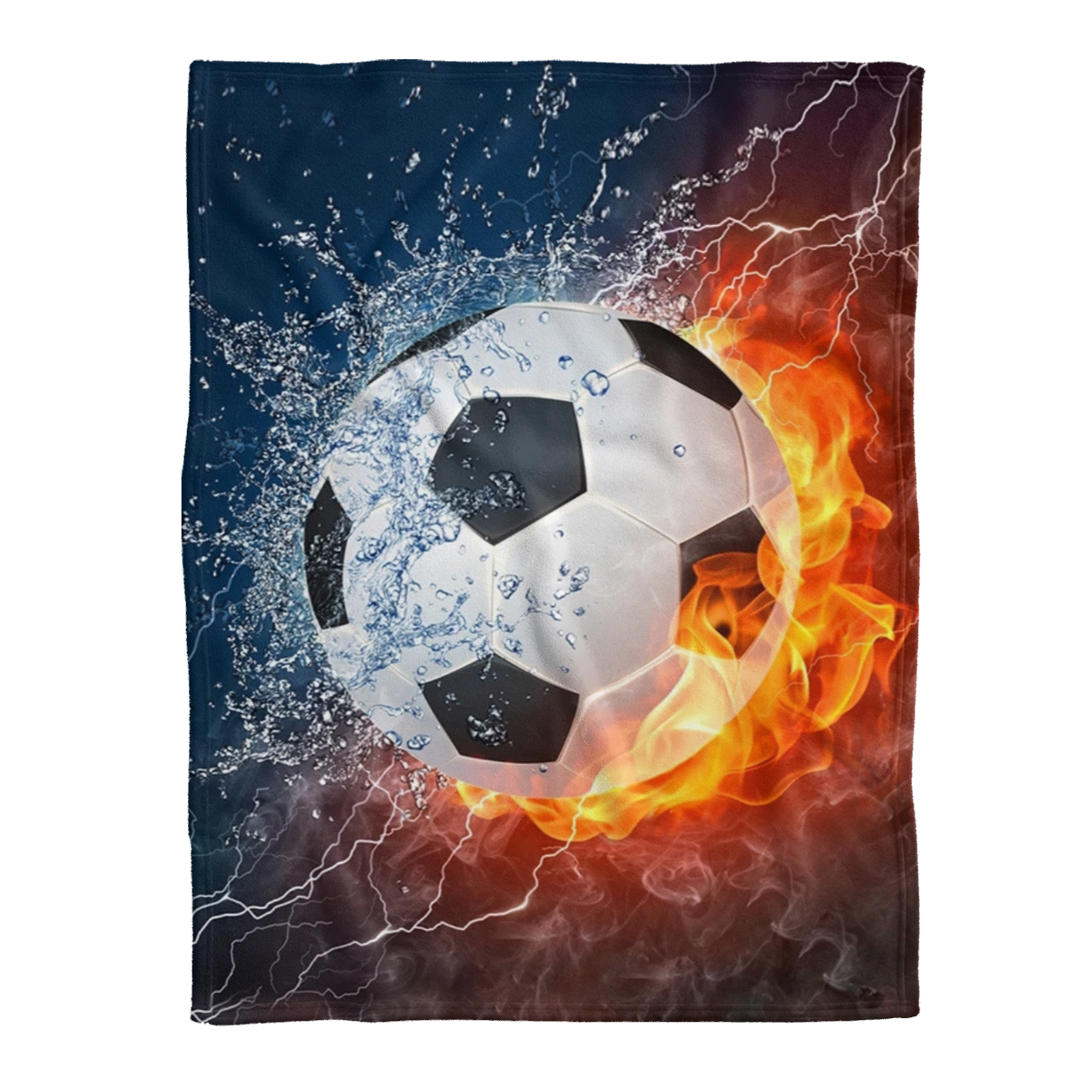 Soccer Blanket. Water And Fire Soccer Lover