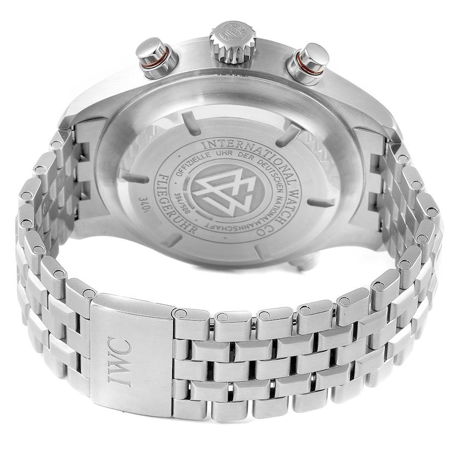 IWC Rattrapante Chronograph Panda Dial Limited Edition German National Team Steel Mens Watch IW371803