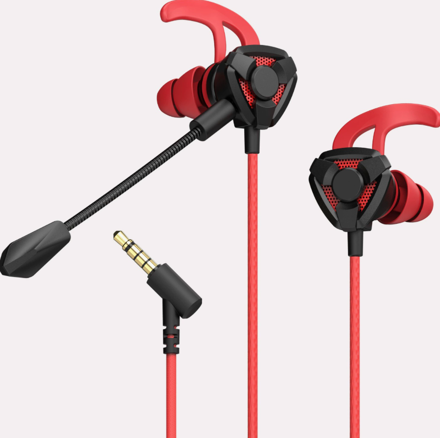 Wired Gaming Earbuds with Mic (Red)