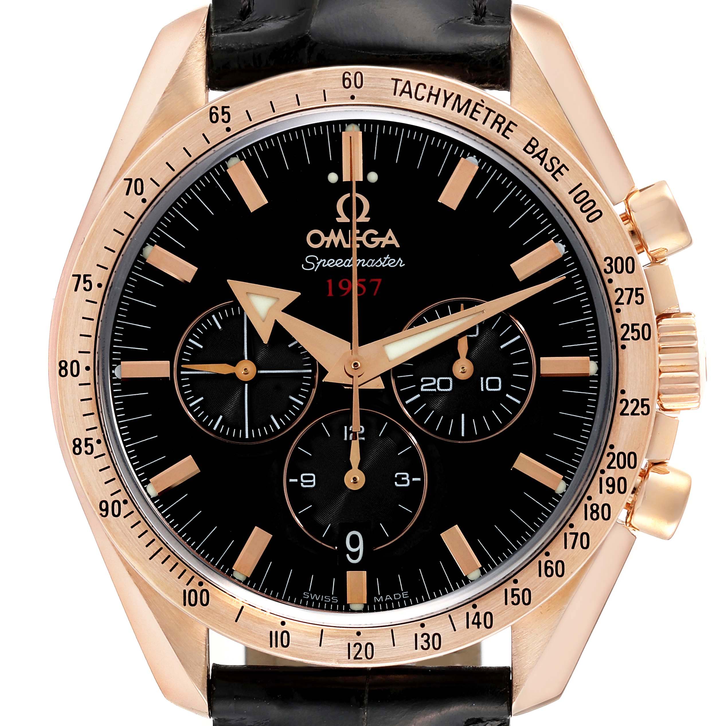 Omega Speedmaster Broad Arrow 1957 Rose Gold Mens Watch 42.0 MM 321.53.42.50.01.001