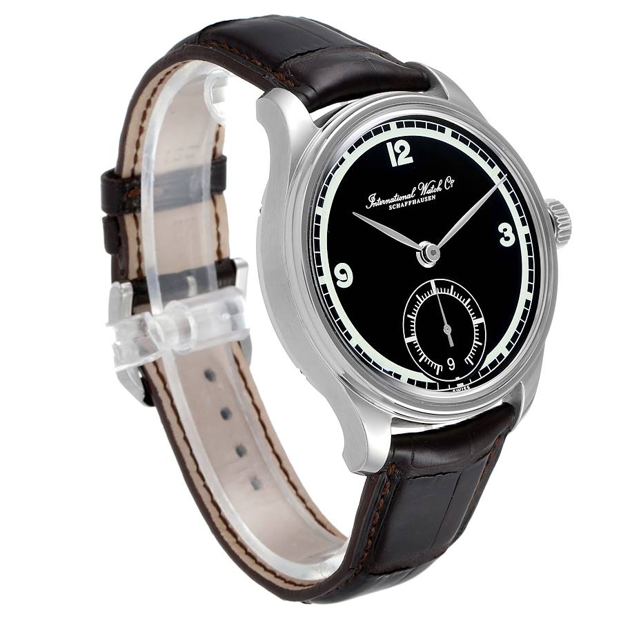 IWC Portuguese Black Dial Manual Wind Steel Mens Watch IW510205
