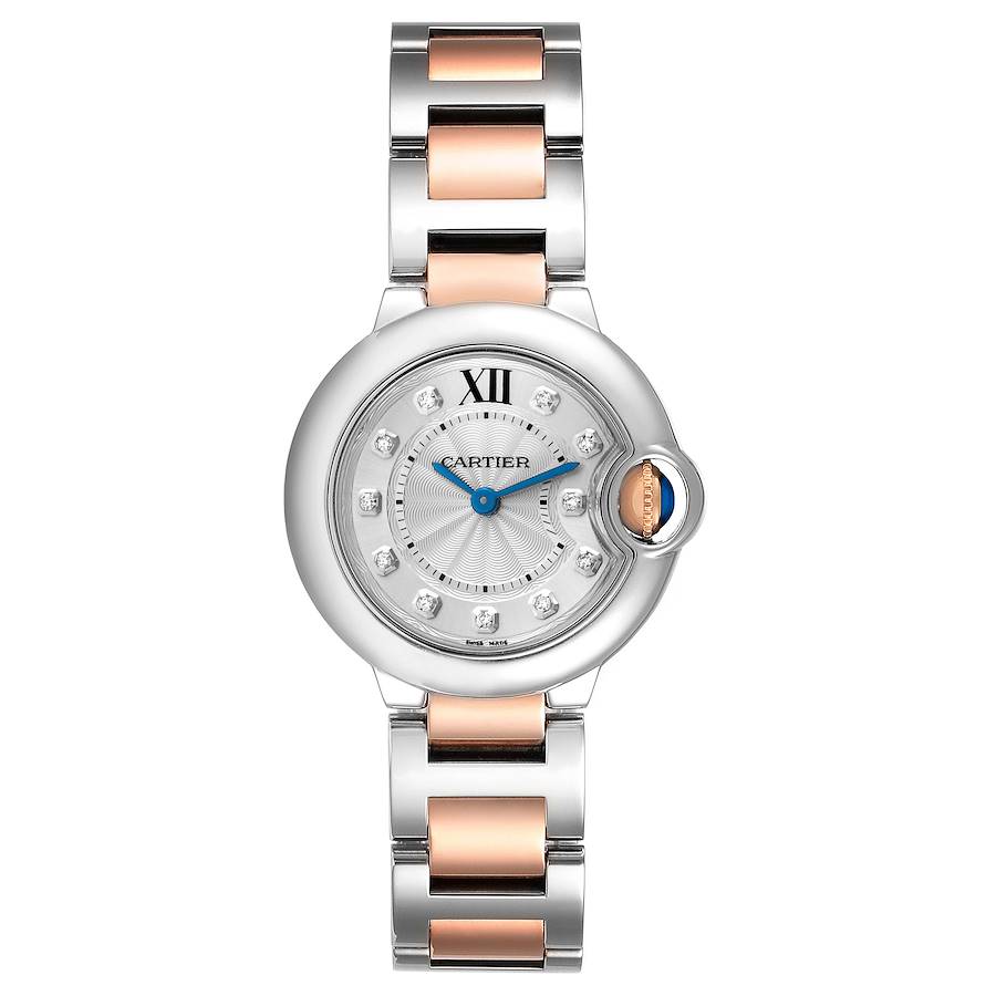 Cartier Ballon Bleu Steel Rose Gold Diamond Dial Ladies Watch WE902030