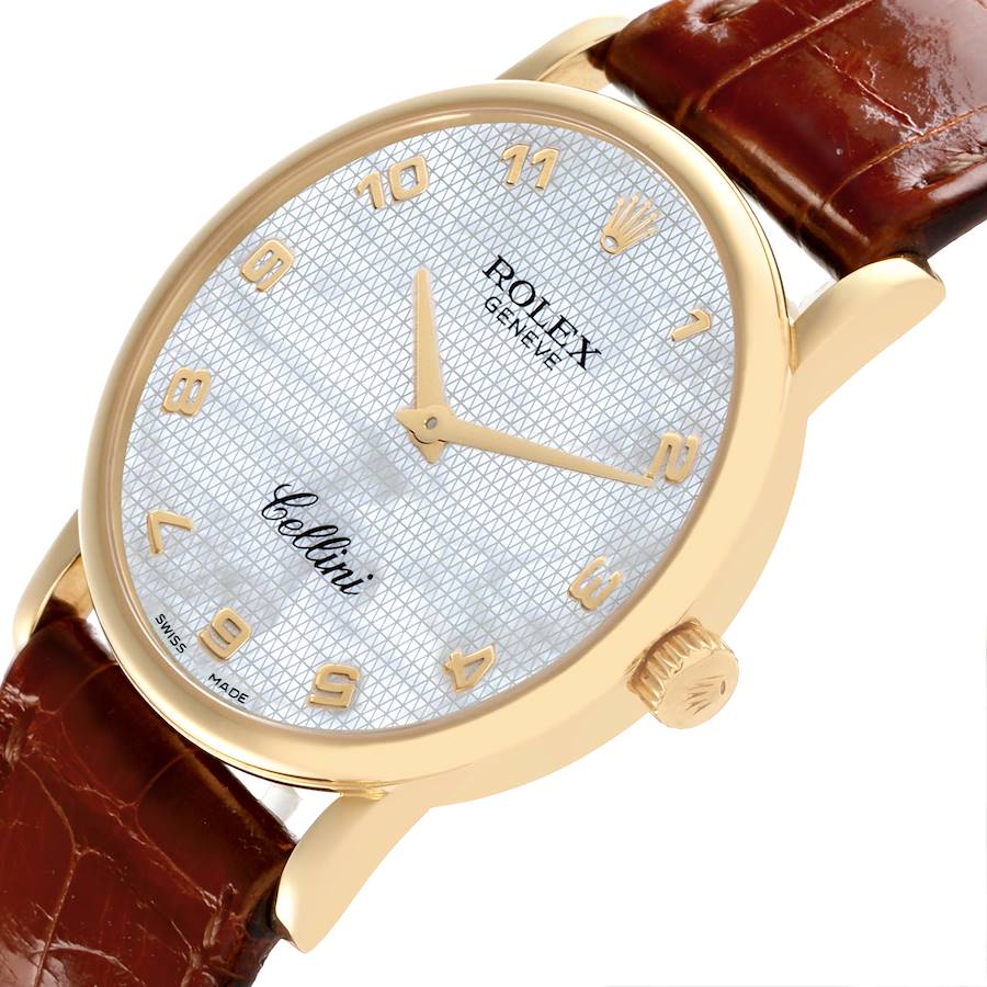 Rolex Cellini Classic Yellow Gold MOP Arabic Dial Mens Watch 5115