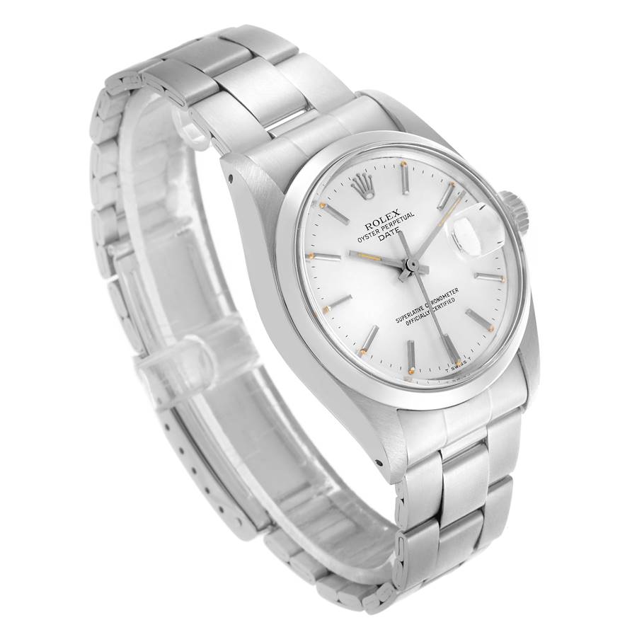 Rolex Date Silver Dial Steel Vintage Mens Watch 1500