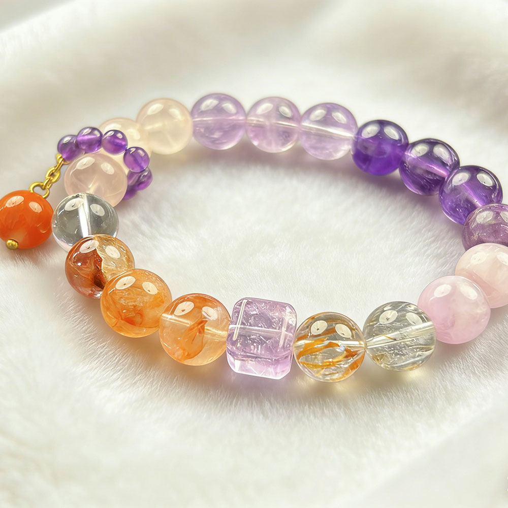 10mm Multi-Crystal Healing Bracelet | Balance, Protection & Abundance Energy