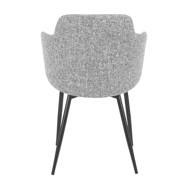 Modern Fabric Dining Chair Set with Black Metal Legs