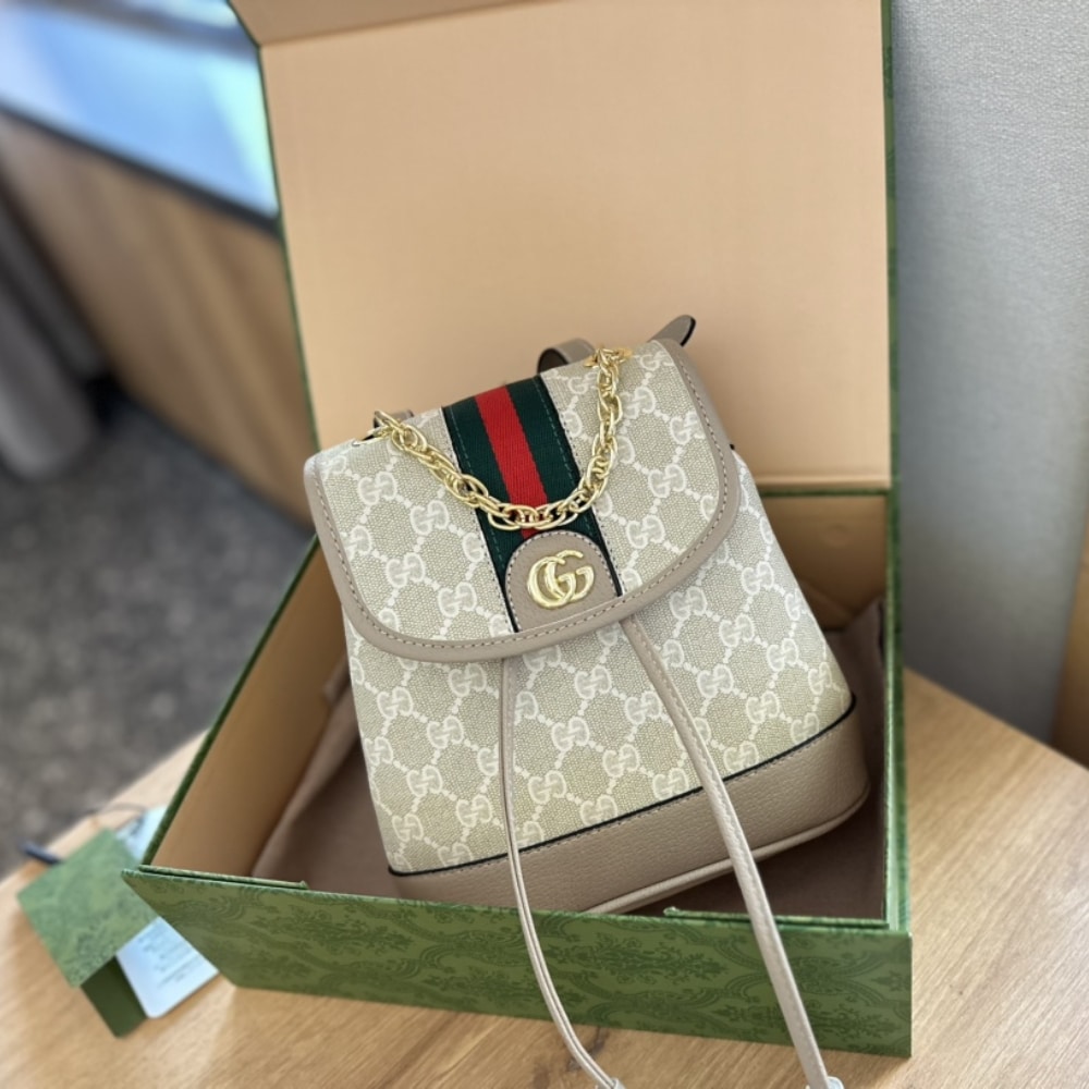 Gucci Ophidia Gg Mini Backpack Cream 22Cm