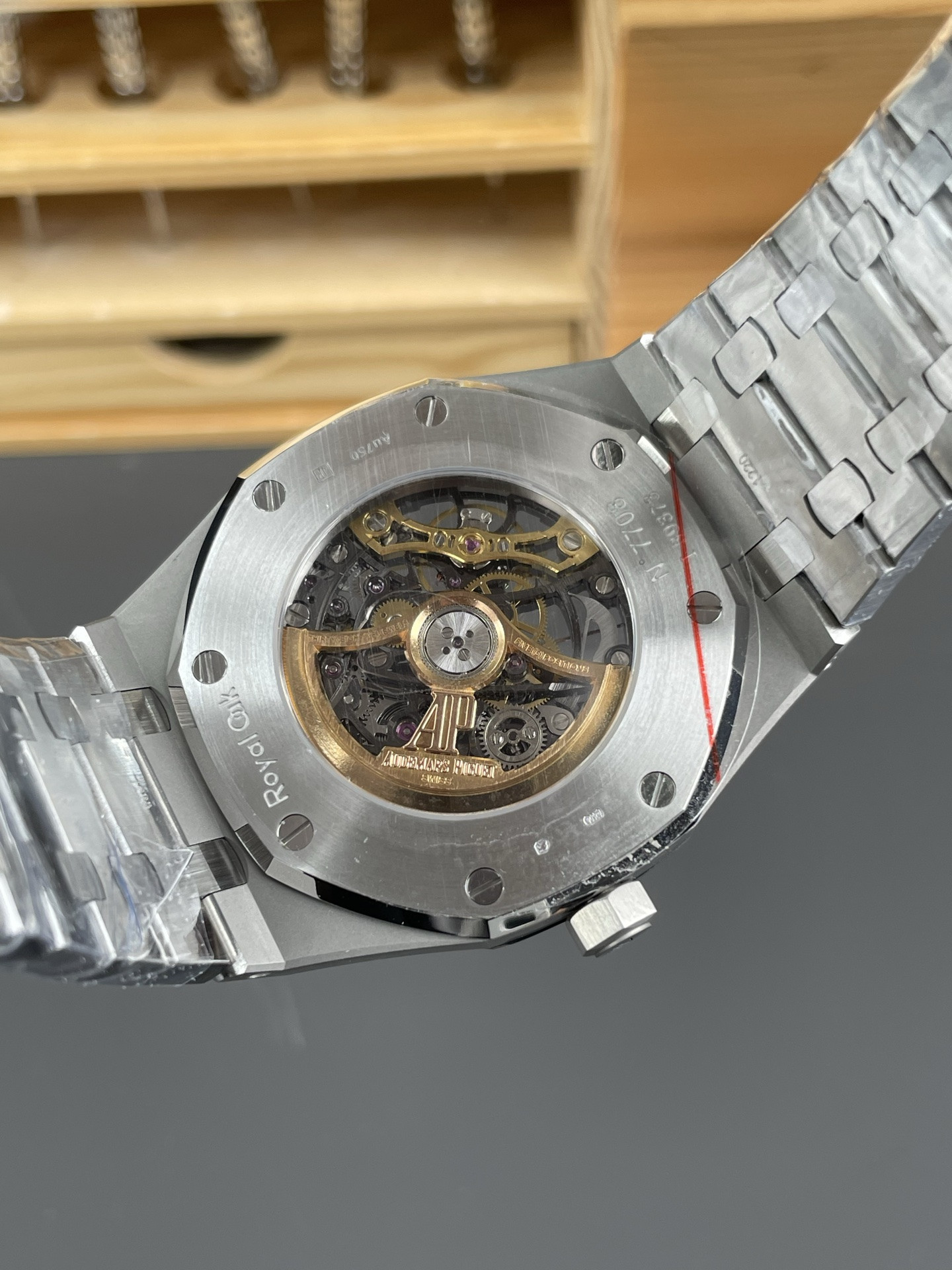 Royal Oak 15412 Square Diamond Bezel White Skeleton
