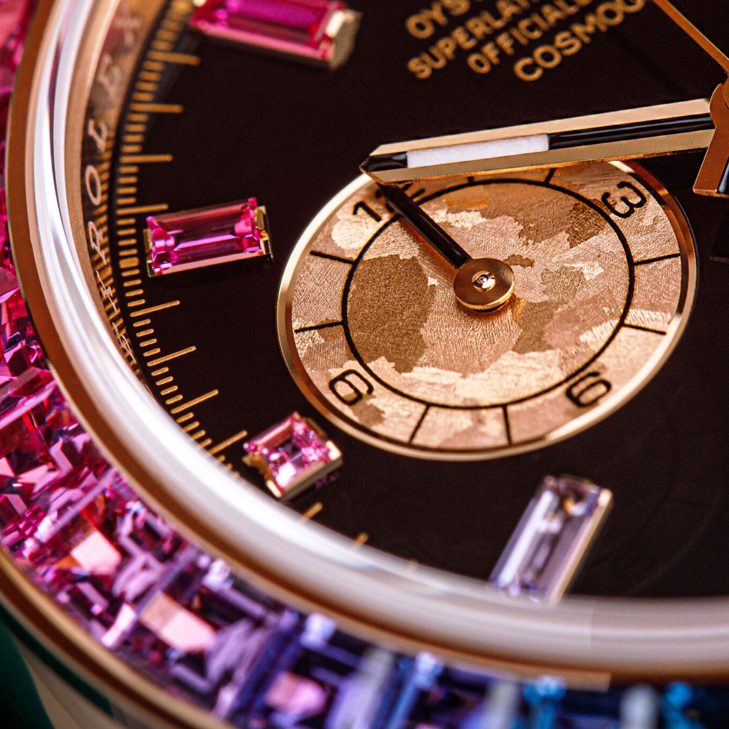 ​Rollie-The Crown Daytona Rainbow Diamond Rose Gold Stainless Steel 40mm