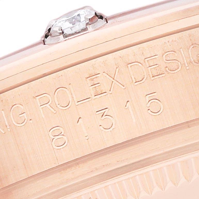 Rolex Pearlmaster Mother Of Pearl Dial Everose Diamond Ladies Watch 81315